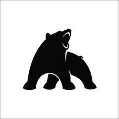 Black bear illustration silhouette logo vector