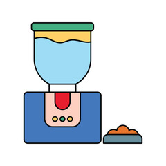 pet feeder lineal color line icon with white background vector stock illustration