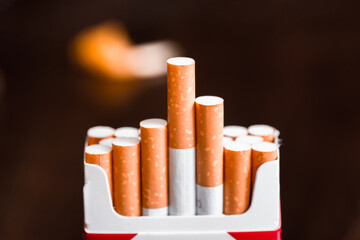 Close up of a concept of cigarettes 