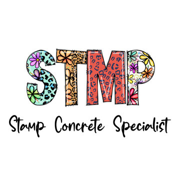 STMP Stamp Concrete Specialist Design with Floral and Animal Print
