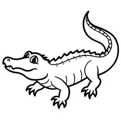 Naklejka premium crocodile isolated on white background