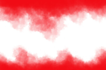 Red and white smoke cloud background texture with a soft fog effect. Abstract misty border design for banners, overlays, or digital art. High-resolution editable backdrop template. © Sk