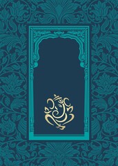 Ganesha, wedding card, royal Rajasthan, India	