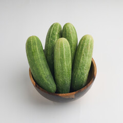 Cucumbers on white background