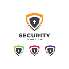 Vector illustration of a shield with the words Security System. Suitable for insurance companies, Security Services and safety anti-virus products. Security logo template.