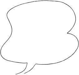 シンプルな手描きの吹き出しのイラスト