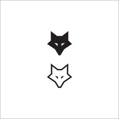 fox head icon logo vector template