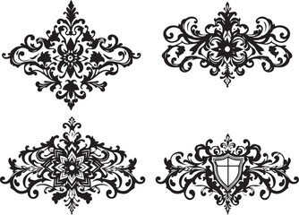 A set of elements, symbols, ornaments, mandalas. Hand drawn vector illustration
