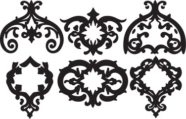 A set of elements, symbols, ornaments, mandalas. Hand drawn vector illustration