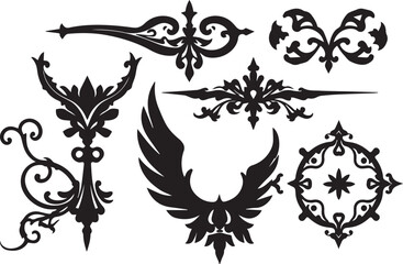 A set of elements, symbols, ornaments, mandalas. Hand drawn vector illustration