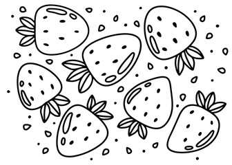 seamless pattern with strawberry background