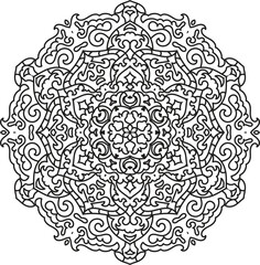  Intricate Black and White Mandala Design for Coloring Pages and Spiritual Decoration, Perfect for Meditation