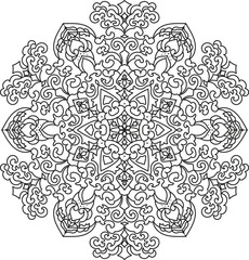 Ornate Mandala Illustration for Relaxation, Mindful Coloring, and Decorative Art Projects