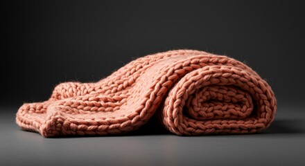 Obraz premium Serene Knit Throw Blanket Soft Light Composition - Cozy, warm, comforting, relaxing, peaceful. A soft knit throw blanket symbolizes comfort, warmth, relaxation, and serenity