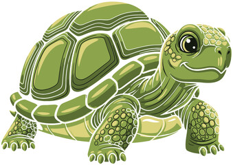 Obraz premium digital art, photorealistic, hyper-detailed, intricate, highly rendered, shiny, glossy, 3d, turtle, tortoise, green, shell, cute, cartoon, adorable, smiling, bright colors, dynamic, vibrant, fantasy 