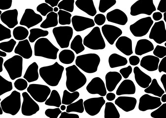 seamless pattern with black silhouettes of trees