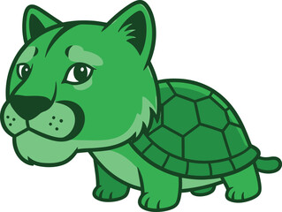 Fototapeta premium green turtle cat, realistic animal pet portrait, high definition, 4k, hyper detailed, cute, photorealistic, intricate, digital art 