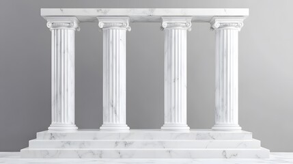 Obraz premium Four classic columns on a marble pedestal.