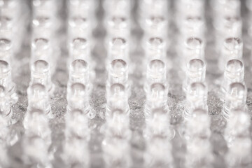 LED light emitting diode panel closeup of single LED lights