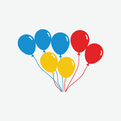 Naklejka premium Minimalist Balloons Vector Silhouette – Clean, Elegant, High-Contrast Design on White Background