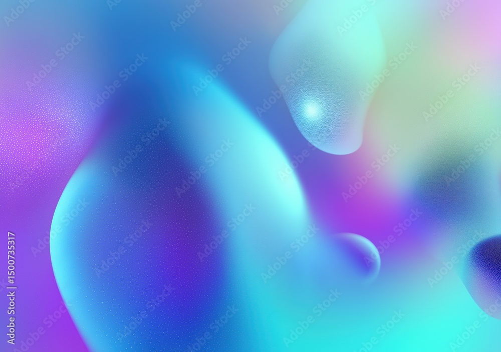 Poster colorful liquid shapes flowing and merging together, forming a vibrant and dreamy abstract backgroun