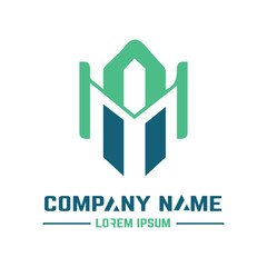 Real estate company logo design featuring a house symbol building vector illustration for business identity concept