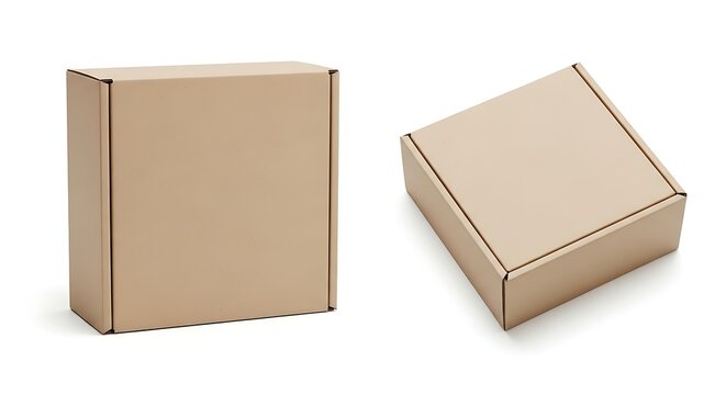 Minimalist Cardboard Box Packaging Mockup 