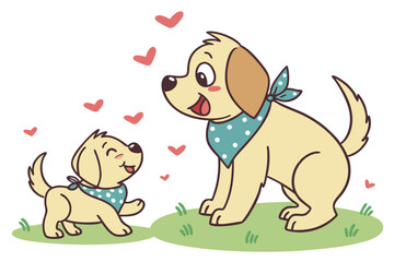 Fototapeta premium Dog Dad Duo