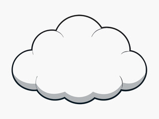 Cartoon Cloud Clipart Illustration – Free Download of Fluffy White Sky Clouds Vector Graphic for Weather Icons, Web Design, Digital Art, and Background Elements