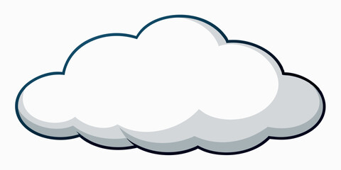 Cartoon Cloud Clipart Illustration – Free Download of Fluffy White Sky Clouds Vector Graphic for Weather Icons, Web Design, Digital Art, and Background Elements