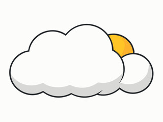 Cartoon Cloud Clipart Illustration – Free Download of Fluffy White Sky Clouds Vector Graphic for Weather Icons, Web Design, Digital Art, and Background Elements