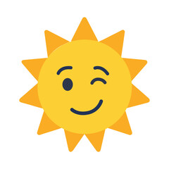 Winking Sun Emoji for Bright and Sunny Days Filled with Joy and Happiness