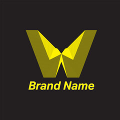 W Letter Logo. Abstract origami star symbol for a company logo design template