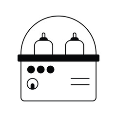 pasteurisation glyph outline icon with white background vector stock illustration