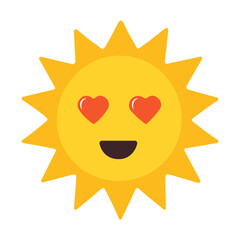 Happy Sun with Heart Eyes Emoji, radiating positivity and joyful vibes all around