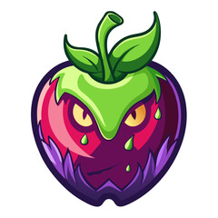 Magical Poison Apple icon ,  cursed fruit witch apple
 Fairytale Style Vector

