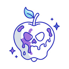 Magical Poison Apple icon ,  cursed fruit witch apple
 Fairytale Style Vector

