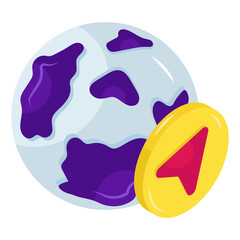 Editable design icon of global cursor 
