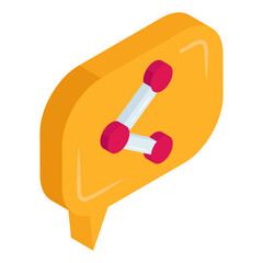 Trendy design icon of share chat 