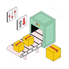 Conveyor Belt Isometric Style Illustration. EPS 10 FIle