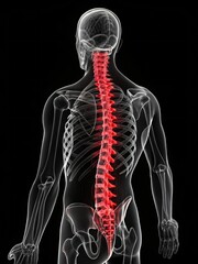 Human Anatomy Spinal Column Vertebrae Back Pain 3D Medical Illustration Healthcare
