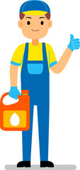 cute mechanic profession character