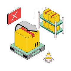Parcel Lifting Isometric Style Illustration. EPS 10 FIle