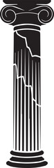 Ancient Column Silhouette Vector | Historic Black Vector Art Illustration for Architecture