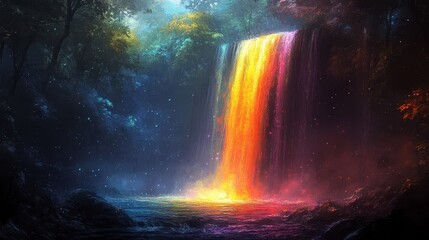 Colorful cascade