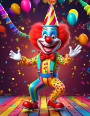 clown with balloons