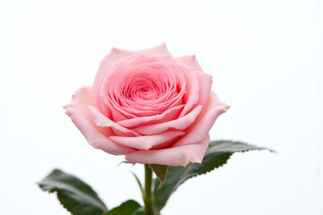 Fototapeta premium single pink rose sitting on top of a white table