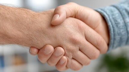 Hands shaking to symbolize agreement and partnership in business.