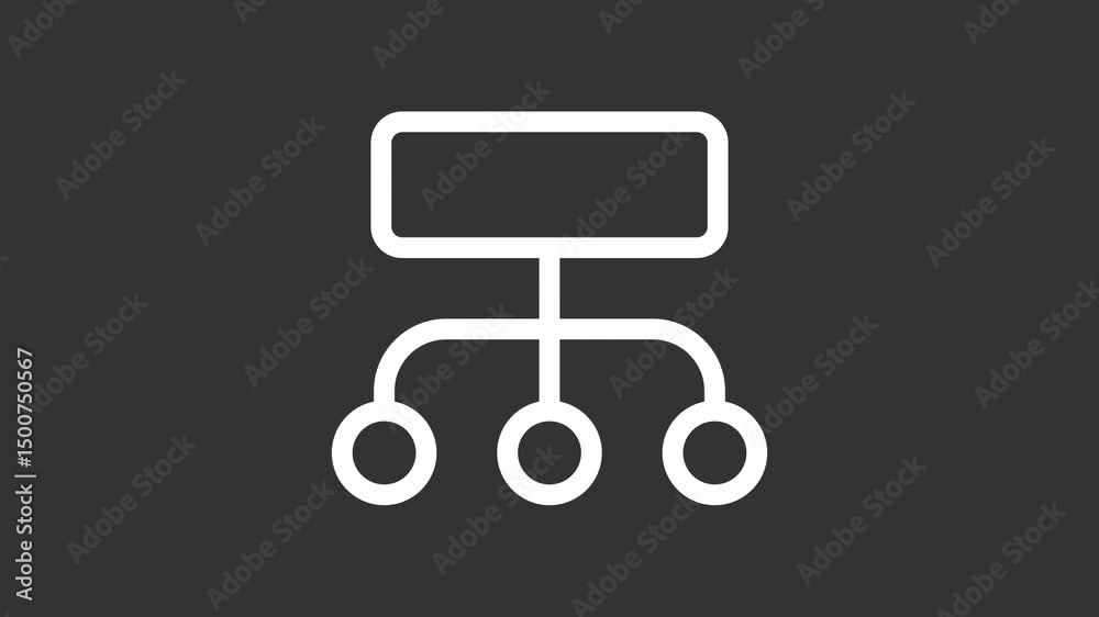 Poster sitemap ui icon white line animation. file providing information about web pages. search engine opti
