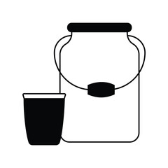 milk glyph outline icon with white background vector stock illustration